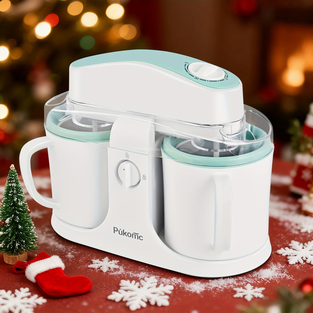 1QT Ice Cream Maker - Homemade Ice Cream, Smoothies & Frozen Yogurt - Separate Design for Easy Cleaning - Mint Green, Ivory White & Nebula Red - Perfect Holiday Gift