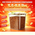 Rolling Pet Food Storage Container with Airtight Lid – Transparent Wheeled Food Bin for Dog/Cat Food, Rice & Flour, 3 Capacity Options (5.5–33 lbs), Bonus Feeder Included