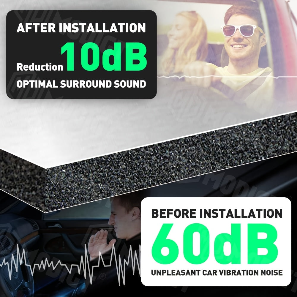 Car Sound Deadener & Heat Shield Mat 22/26 Sqft – Self-Adhesive Aluminum Foil Noise Reduction Insulation, Easy to Cut & Install for Floor, Door, and Trunk, Free Installation Tools Included