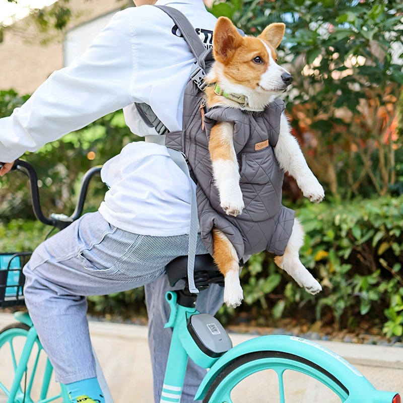 Pet Front Carrier Backpack for Small & Medium Dogs - Hands-Free Legs-Out Dog Chest Carrier, Adjustable Hiking & Cycling Dog Carrier, One Size Fits All, 5 Colors: Pink, Green, Black, Beige, Grey