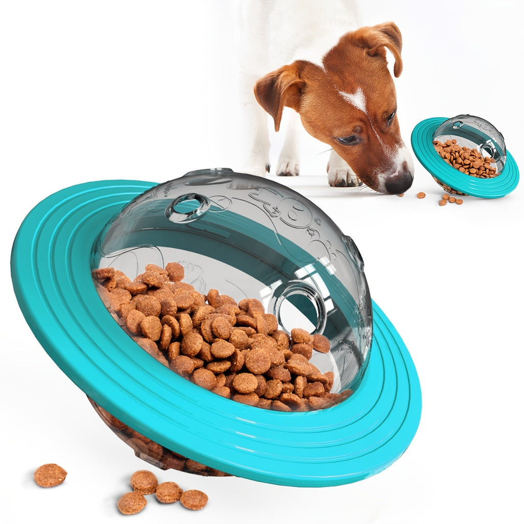UFO Interactive Dog Treat Dispensing Ball, IQ Puzzle Toy, Slow Feeder, Mental Enrichment Toy for Small, Medium, and Large Dogs, Boredom Buster