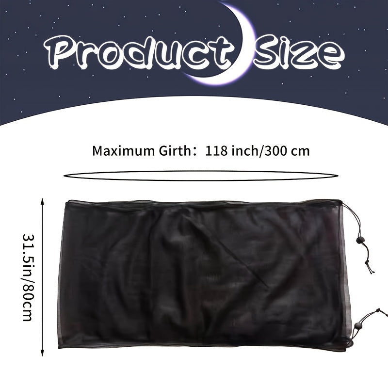 Bird Cage Cover, Polyester Mesh, Dust-Proof and Light-Penetrating, with Elastic Rope Fastener, for Parrots, Budgies, Cockatiels, Small to Large Cages, Black/White, 31.5in Height