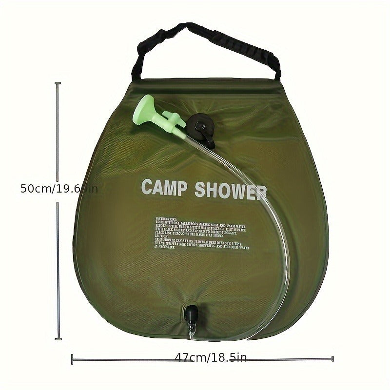 Portable Camping Shower Bag 5.28 Gallons | Solar Heated Outdoor Shower with Adjustable Hose | Lightweight Durable PVC | Perfect for Camping, Beach, RV, Backyard | 20L