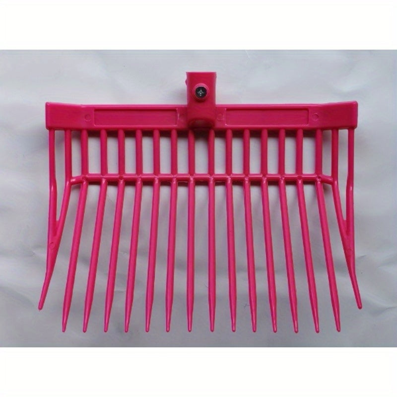 16-Tooth ABS Plastic Stable Fork, Lightweight Rust-Resistant Durable Manure Fork for Horse Farms, Stables, and Barn Cleaning, Labor-Saving Feed Fork Tool