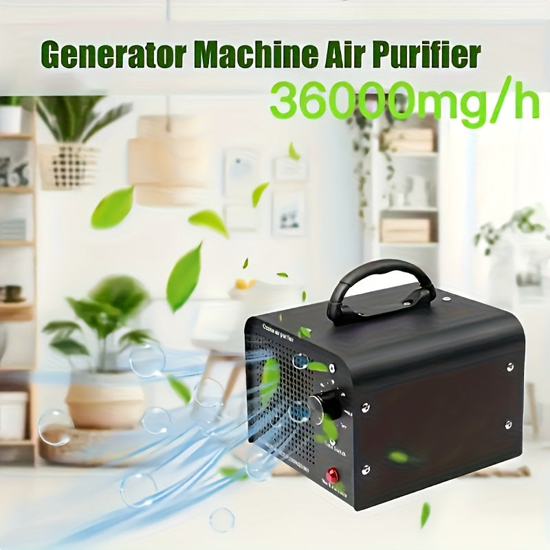 Commercial Ozone Generator - 36,000 mg/h O3 Ionizer Air Purifier & Deodorizer with Timer for Smoke, Pet, Cooking & Paint Odor Removal - Home, Office, Car, Basement & Pet Areas - Black