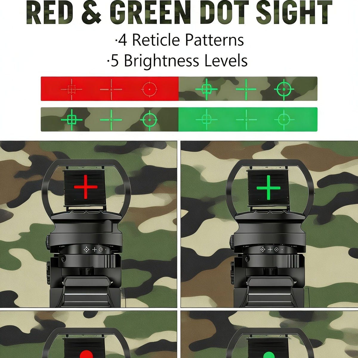 4-16x50 Rifle Optical Scope & Red Dot Combo with Red or Green Laser Illuminated Reticle for 20mm Picatinny Rail – Hunting Shooting Tactical Weaponlight