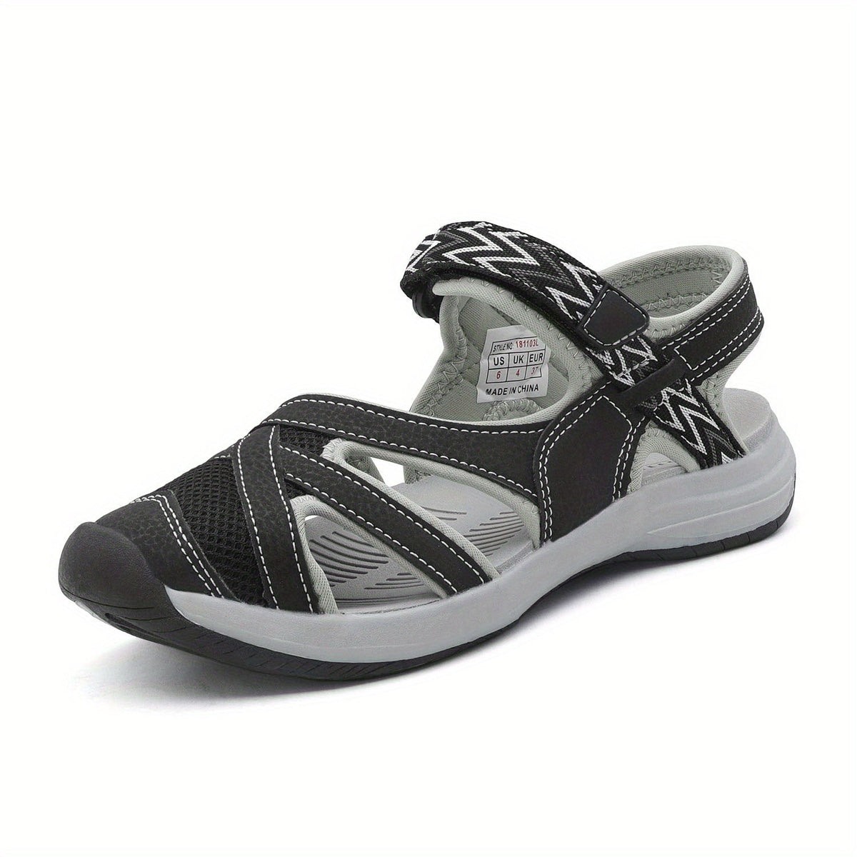 Women's Hiking Sandals Outdoor Sport Athletic – Breathable Soft Comfort Summer Walking Sandals Hook-and-Loop Closure Closed-Toe TPR Sole Gift for Mom Daughter Ladies