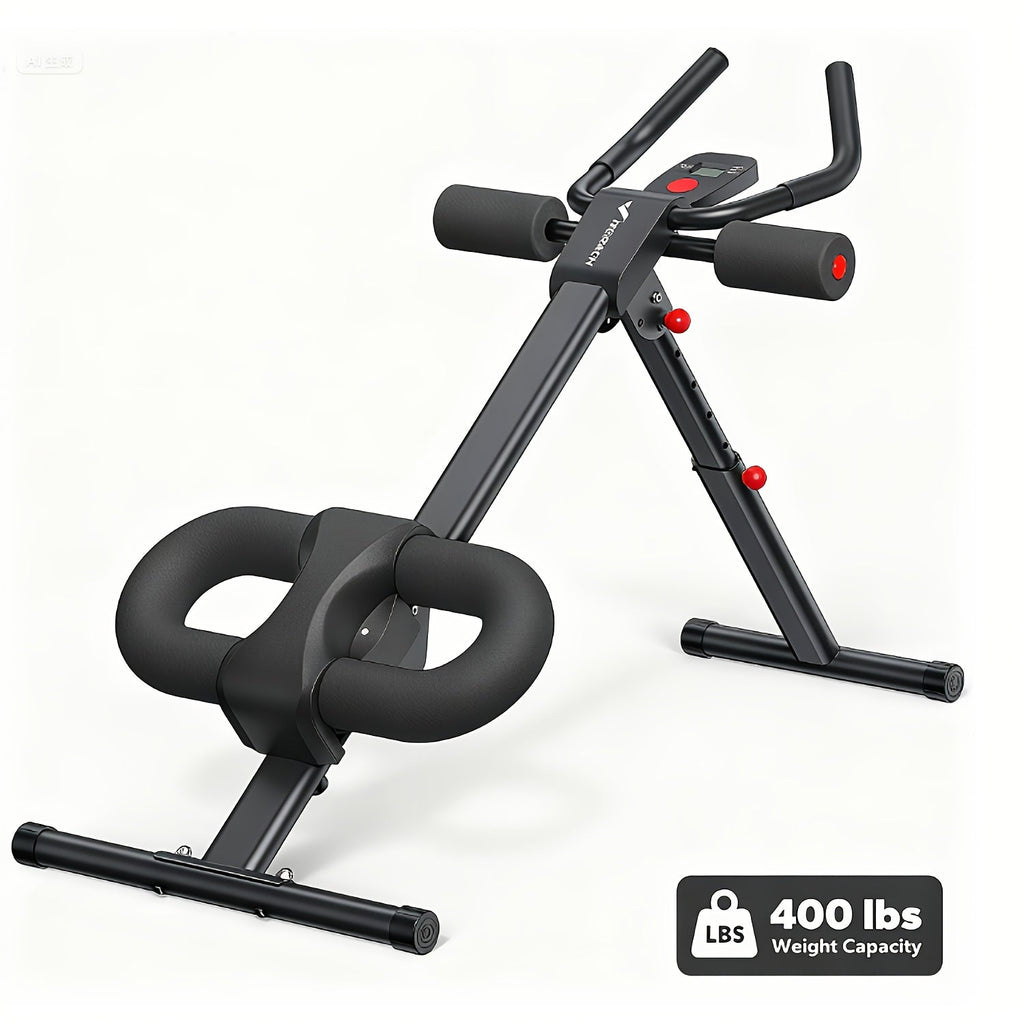 Adjustable Ab Machine & Ab Trainer for Home Gym, Foldable, Multi-Level Resistance, Knee Protection Pad, Aluminum Alloy Frame, Core & Abs Workout Equipment for Men & Women