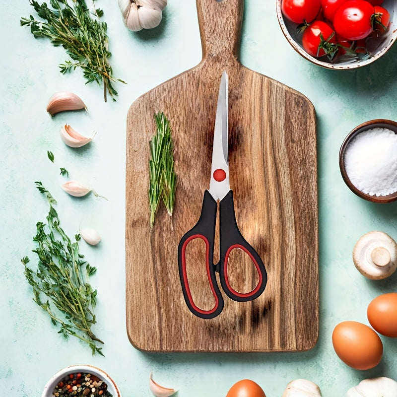 3-Pack Stainless Steel Multi-Purpose Scissors Comfortable Rubber Grip Right and Left Hand for Home Office Kitchen Craft DIY Projects