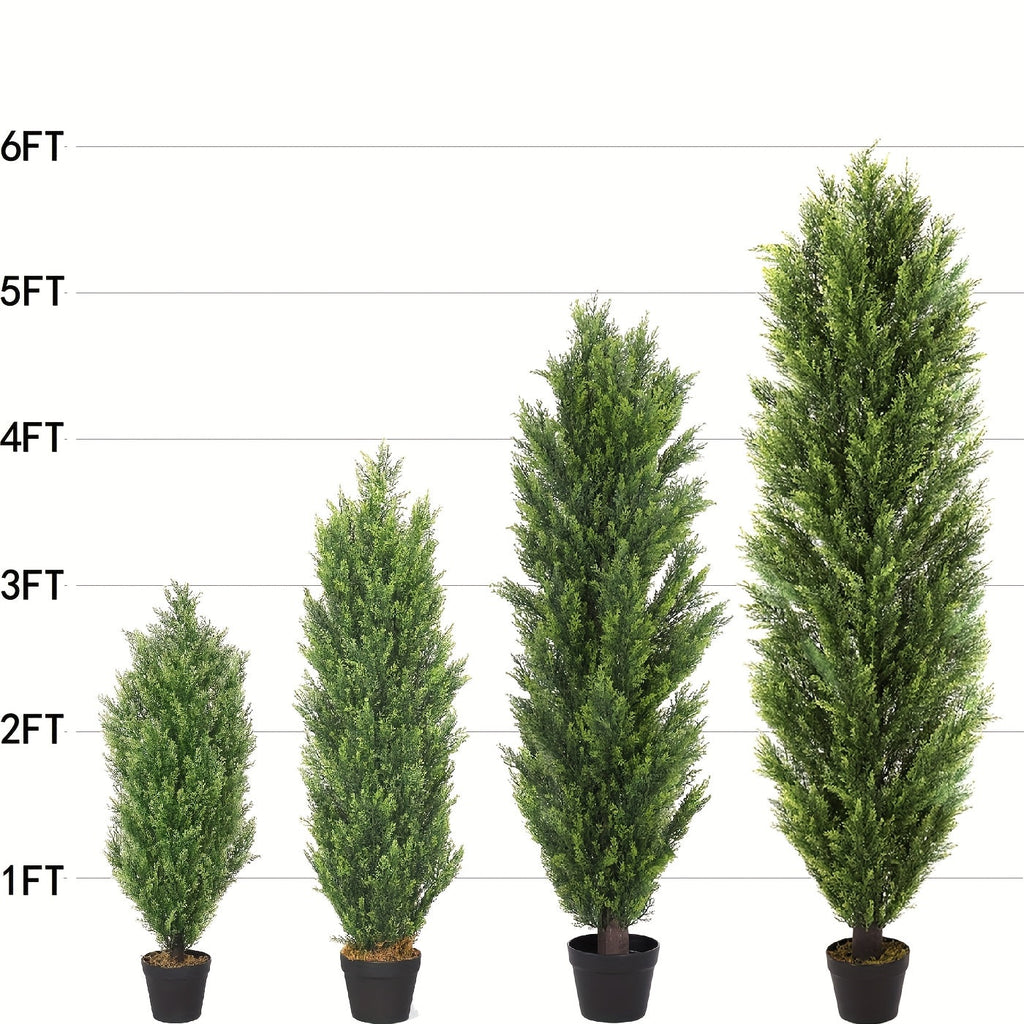 Cedar Topiary Trees 2-Pack, UV-Resistant Faux Greenery for Outdoor & Indoor – Low-Maintenance Artificial Plants for Patio, Garden, Front Porch & Office Decor, Choose 3FT 4FT or 5FT – Nova Mart