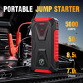 5000A Peak Jump Starter, 12V Portable Car Battery Starter for Gas & Diesel Engines – LED Flashlight, SOS Light, Safety Hammer, Compass & USB Power Bank, 74Wh Lithium Battery