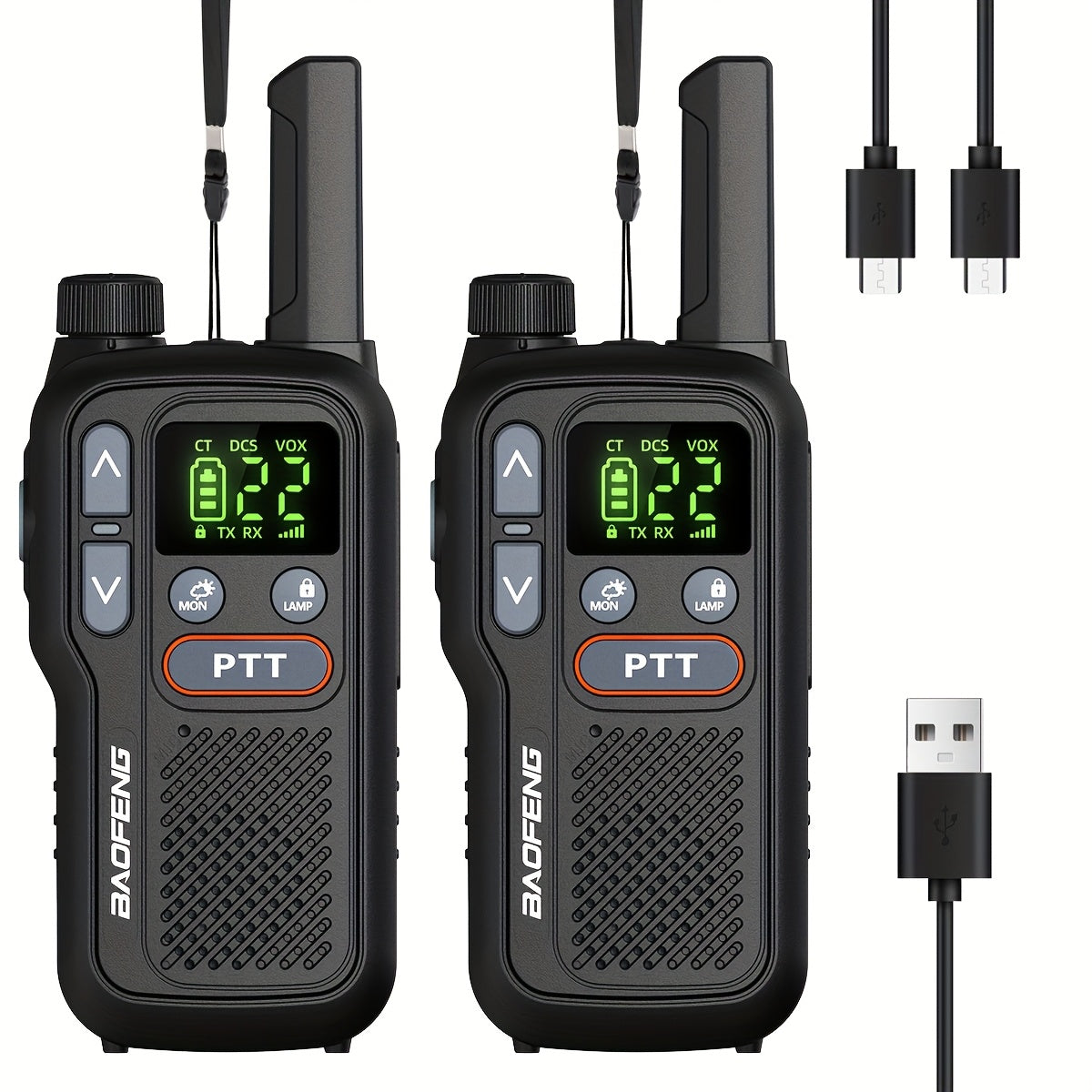 Baofeng BF-T18 Long Range Walkie Talkies for Adults – FRS Two-Way Radio with NOAA Weather Alert, VOX Hands-Free, 1500mAh USB-C Rechargeable, LED Flashlight for Hiking, Camping & Outdoor Adventures