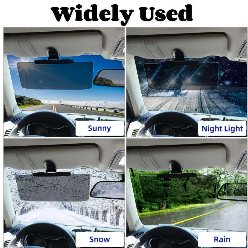 Car Sun Visor Extender, UV400 Polarized Anti-Glare Shield, Adjustable Clip-On Sun Blocker, Universal Fit for Safe and Comfortable Day and Night Driving