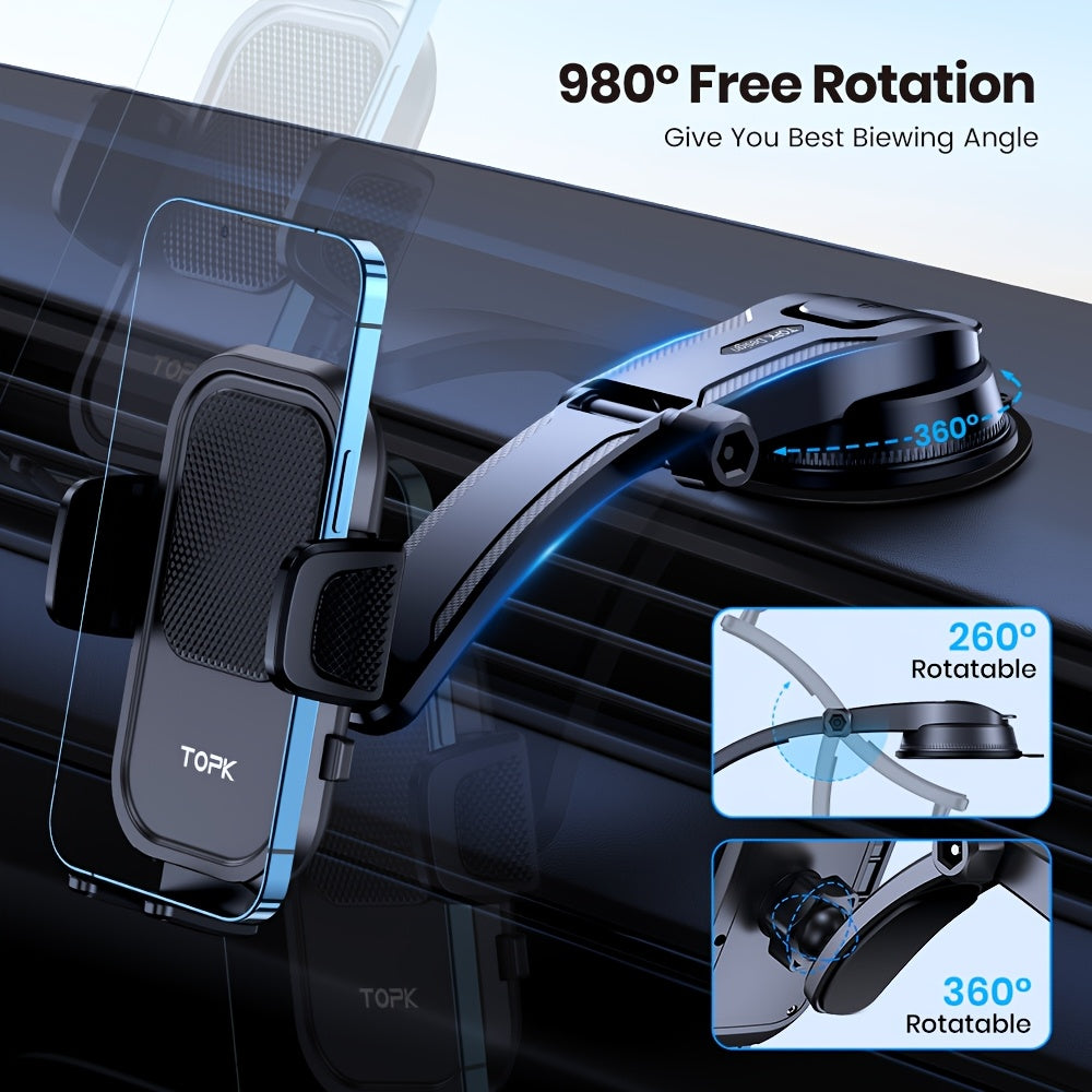 Car Phone Holder for Dashboard & Air Vent | 360° Adjustable, Strong Adhesion, High Stability – Universal Fit for All Smartphones, iPhone, Samsung, Android – Styles A, B & Vent Mount