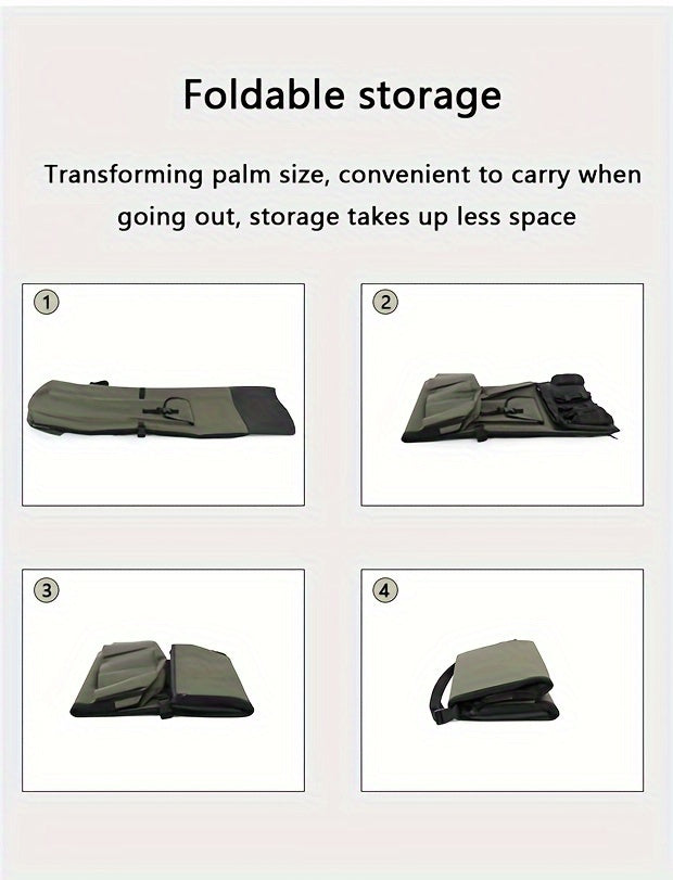 Large Capacity Folding Durable Fishing Rod Bag, Multifunctional Gear Carrier Case with Two Lead Weights, Fits Multiple Rods, Tackle Organizer for Freshwater and Saltwater Fishing