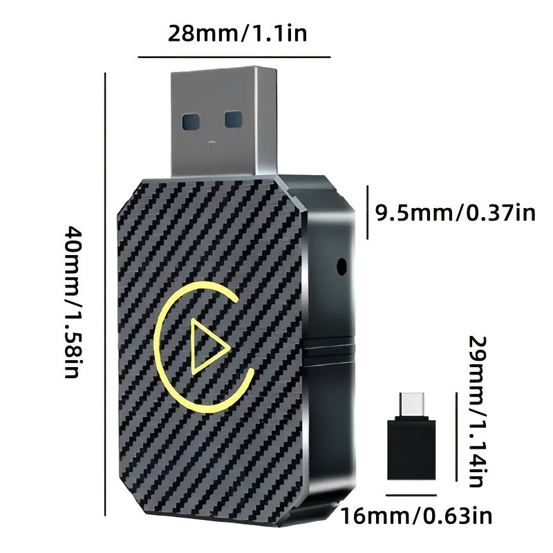 2025 Upgraded Mini Wireless CarPlay Adapter – Plug & Play Wired to Wireless CarPlay Dongle for Apple iPhone & Android, Low Latency, Fast Stable Connection, No Battery Required, USB Set Included