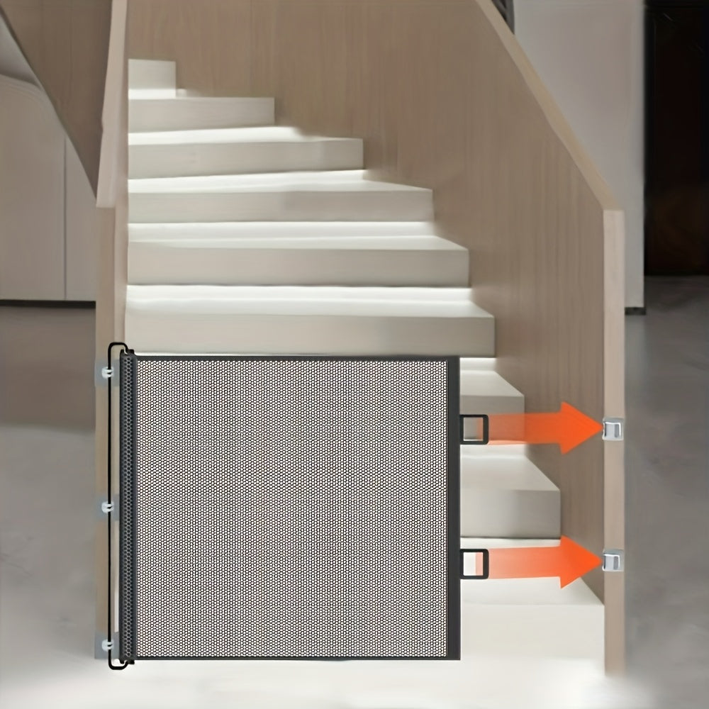 Retractable Mesh Pet Gate for Dogs and Cats - No-Drill Easy Install Safety Gate for Stairs, Doorways, and Rooms, Indoor/Outdoor Pet Barrier for Home, Office, and Hallways