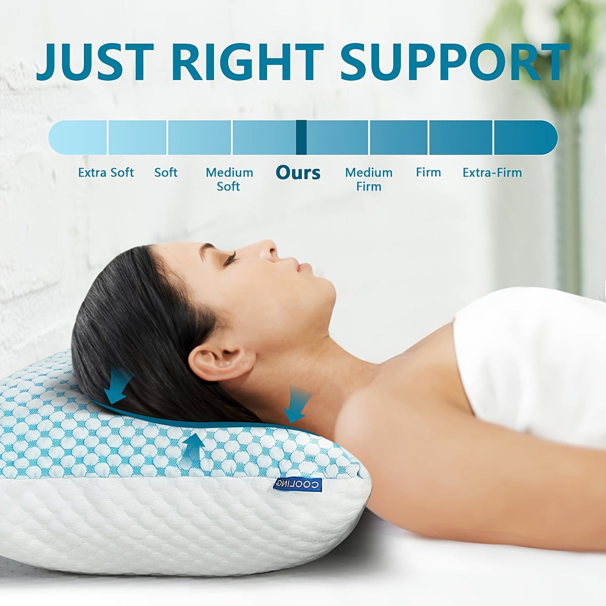 2-Pack Cooling King Size Pillows – Hotel Quality Non-Collapsing Down Alternative with Memory Foam Filling, Polyester & Viscose Cover, Machine Washable, for Side, Back, and Stomach Sleepers