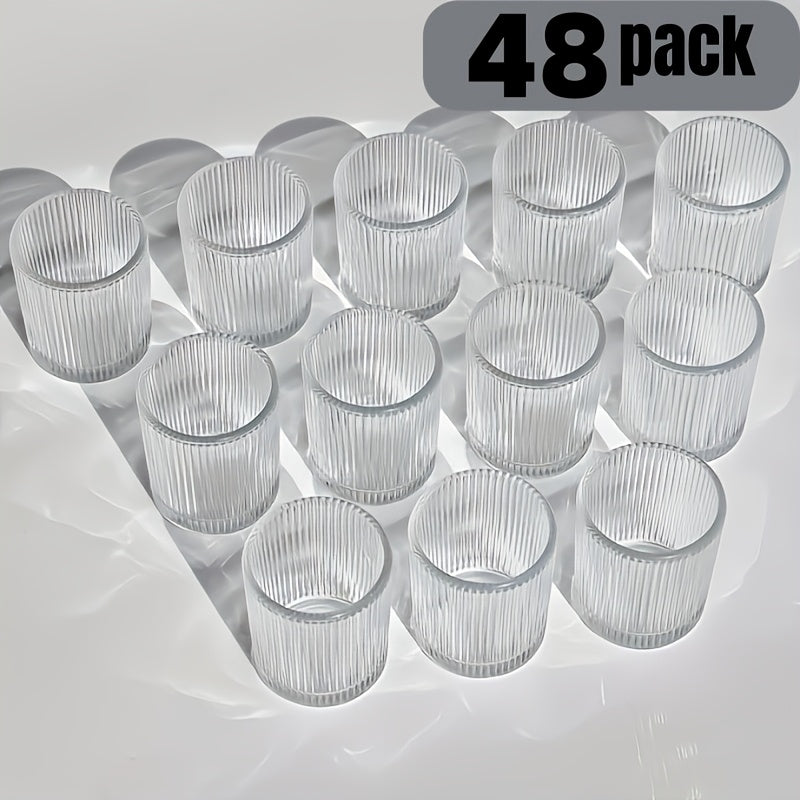 Transparent Glass Votive Candle Holders Bulk Set 48 / 72 / 96pcs Tea Light Holders for Wedding Table Setting Valentine’s Day & Home Decoration