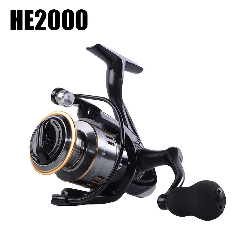Spinning Fishing Reel HE1000-7000 Metal Spool Rocker Arm 5.2:1 Gear Ratio 22LB Max Drag Left/Right Interchangeable Smooth & Sensitive for Freshwater, Saltwater, Bass, Trout, and Carp Fishing