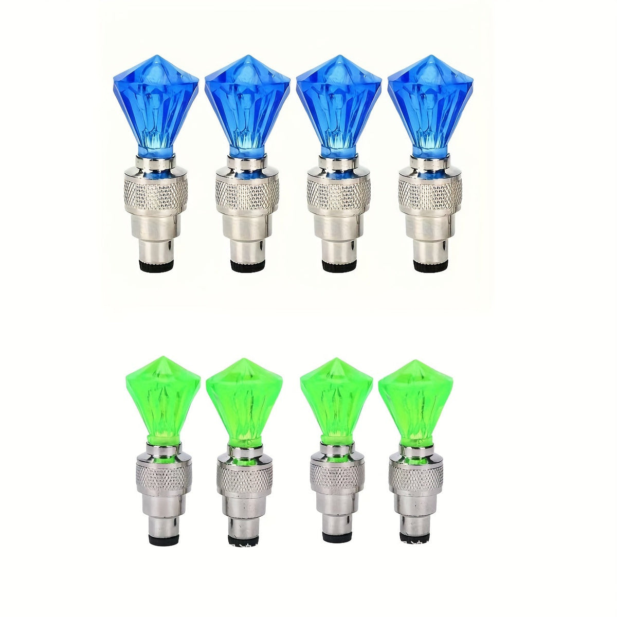 LED Tire Valve Stem Caps with Breathing Light & Running Horse Effect, 4/8/16pcs Glow Wheel Valve Core Caps for Car, Motorcycle, Bike – Wind Fire Wheel Light, UV & Explosion Proof – Green/Red/Blue Skeleton