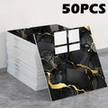 50-Piece Self-Adhesive Vinyl Wall Tiles - Marble Peel & Stick Waterproof PVC Panels, Removable - TV Backdrop, Bathroom, Kitchen & Living Room - Black Gold, White Gold & Gray Gold