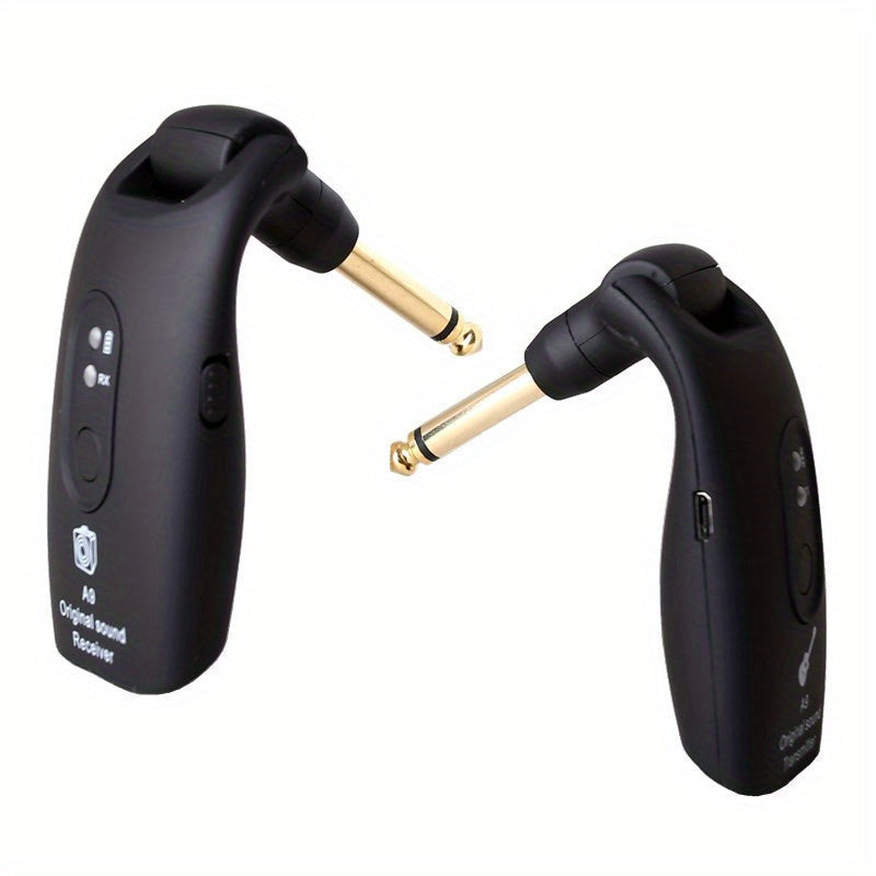 2.4GHz Wireless Guitar System Transmitter & Receiver for Electric Guitar – Low Latency Plug & Play Universal Wireless Instrument System for Guitar, Bass, and Violin – Blue & Black
