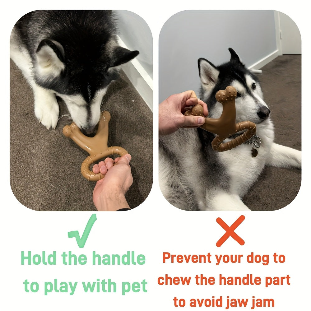 牛肉味狗狗磨牙洁齿训练玩具 – 适用于中小型及大型犬种的互动耐咬玩具，促进牙齿健康，满足咀嚼本能，持久耐用