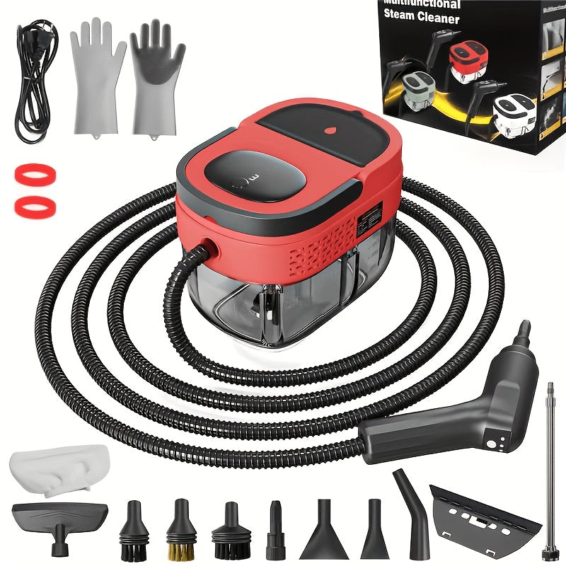 2500W Handheld Steam Cleaner, 54.1oz Large Water Tank, High-Pressure Steam, 3-Level Adjustable Handle, Chemical-Free Deep Cleaning for Home, Car Detailing, Grout, Furniture, Bed Bugs, Portable