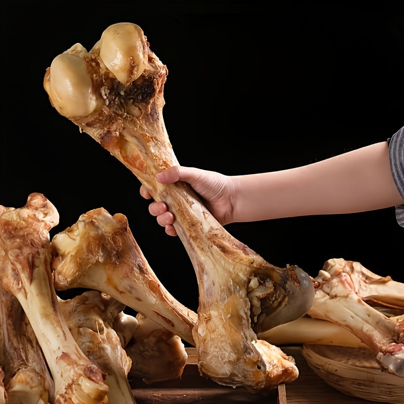 Long-Lasting Beef Bone Dog Chews, Large Beef-Flavored Chew Bones for Medium and Large Dogs, Natural Daily Reward Treats for Indoor and Outdoor Snacking, Pet Dental Chews