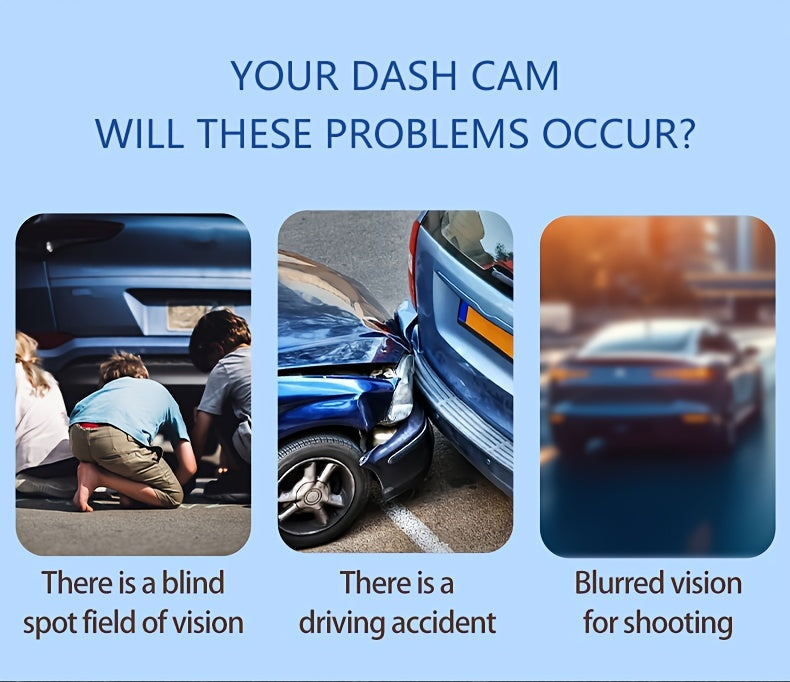WiFi Dash Camera 2/3 Lens 170° Wide Angle Night Vision Loop Recording G-Sensor 2.0" IPS Screen with 32GB Memory Card - Front and Rear Car Camera