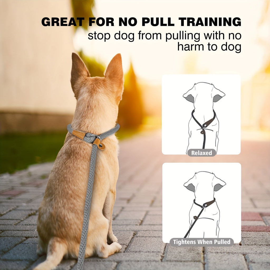 Durable Nylon Dog Leash for Small, Medium, and Large Dogs - Heavy Duty Woven Training Leash S-XL, 8 Colors, Strong Comfortable Handle Dog Walking Lead
