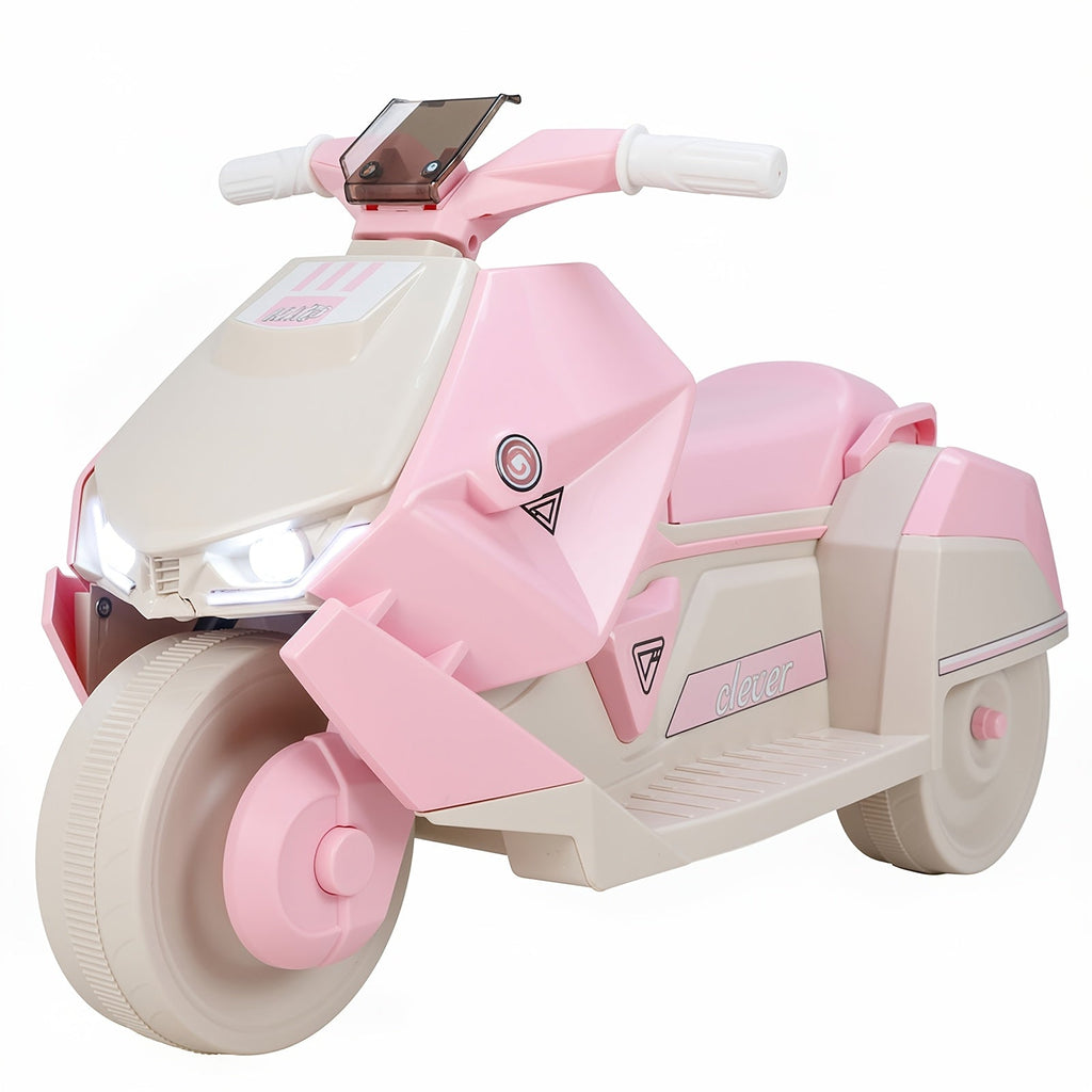6V Kids Electric Motorcycle Battery Powered Ride-On Toy with Interstellar Lights, 3 Wheels, Safe and Stable for Boys and Girls - Birthday, Christmas, Halloween Gift (Pink, Blue, Green)
