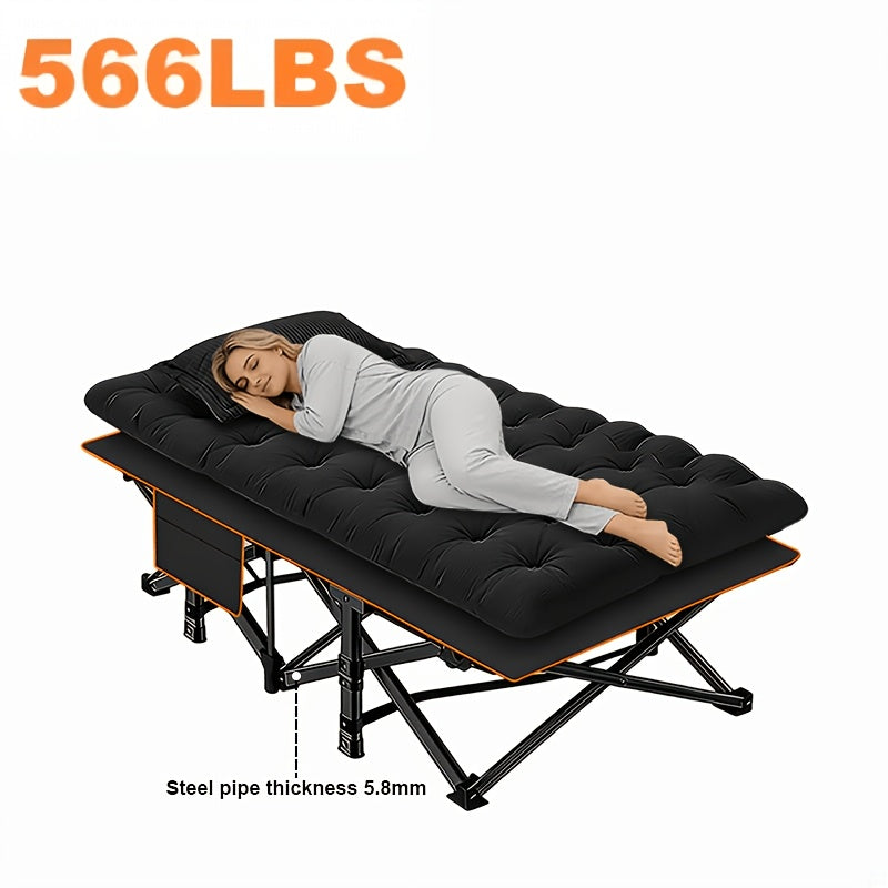 Heavy Duty Folding Guest Bed & Camping Cot – 566/766 lbs Capacity, 67"/79" Options, Optional Mattress, Portable Adult Outdoor Travel Bed for Camping, Patio & Guests