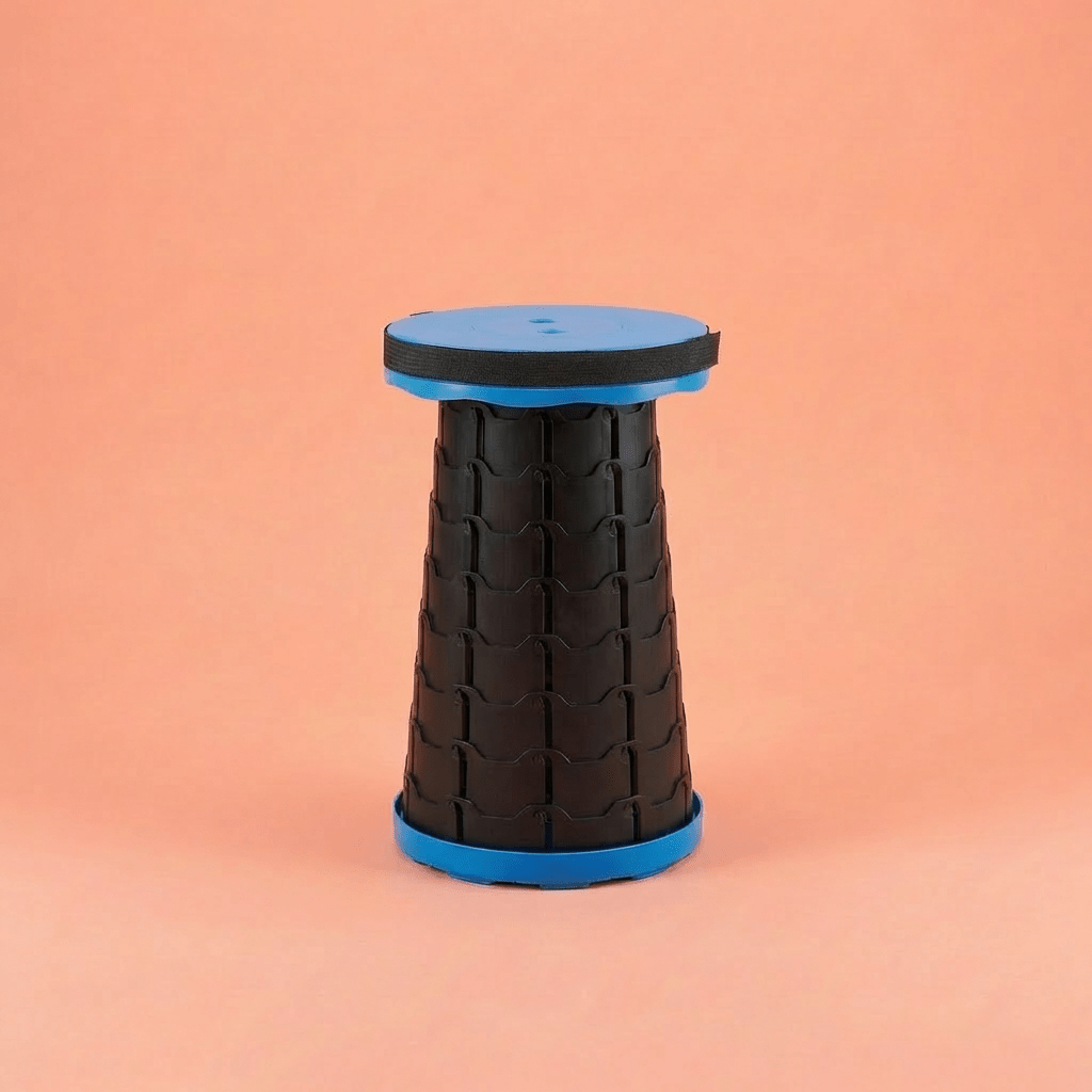 Collapsible Camping Stool, 400 lbs Capacity, Ultra-Portable Lightweight Folding Seat - Folds Flat, Fits in Backpack for Camping, Hiking, Fishing & Indoor/Outdoor Use - Rainbow Option Available