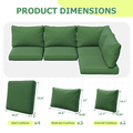 9 or 14 Piece Outdoor Replacement Cushions for L-Shaped Sectional Sofa Deep Seat Water-Repellent High-Resilience Foam Patio Furniture Cushion Set 4 6 Seat Wicker Couch