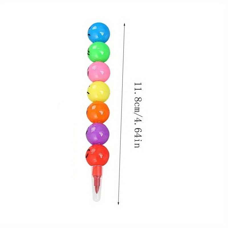 20pcs Cartoon Smiley Face Crayons for Kids - Cute Candy Gourd Shape Crayon Set for Students, Children's Painting Art Supplies, School Stationery Gift, Birthday Christmas Halloween Party Favor, Random Colors