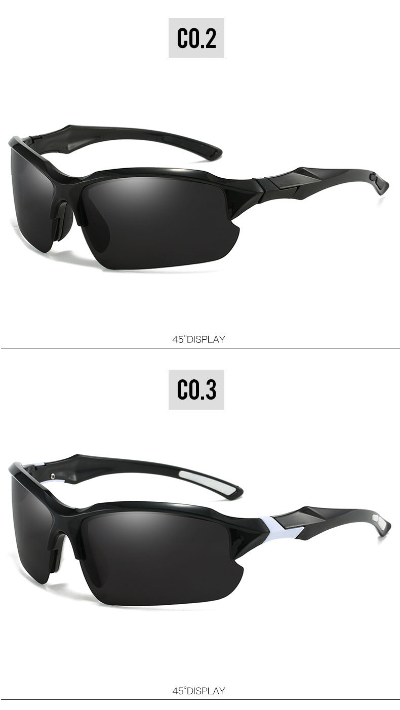 Men's Half-Frame Polarized Sports Sunglasses with UV400 Protection, Lightweight Goggles for Skiing, Driving, Running, Fishing, and Outdoor Activities, 3-Pack or 10-Pack