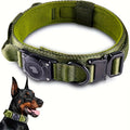 Tactical Dog Collar with AirTag Holder & Handle – Heavy-Duty PC Nylon, Adjustable M/L/XL for Medium to Large Dogs, Military-Style Training Collar with Control Handle