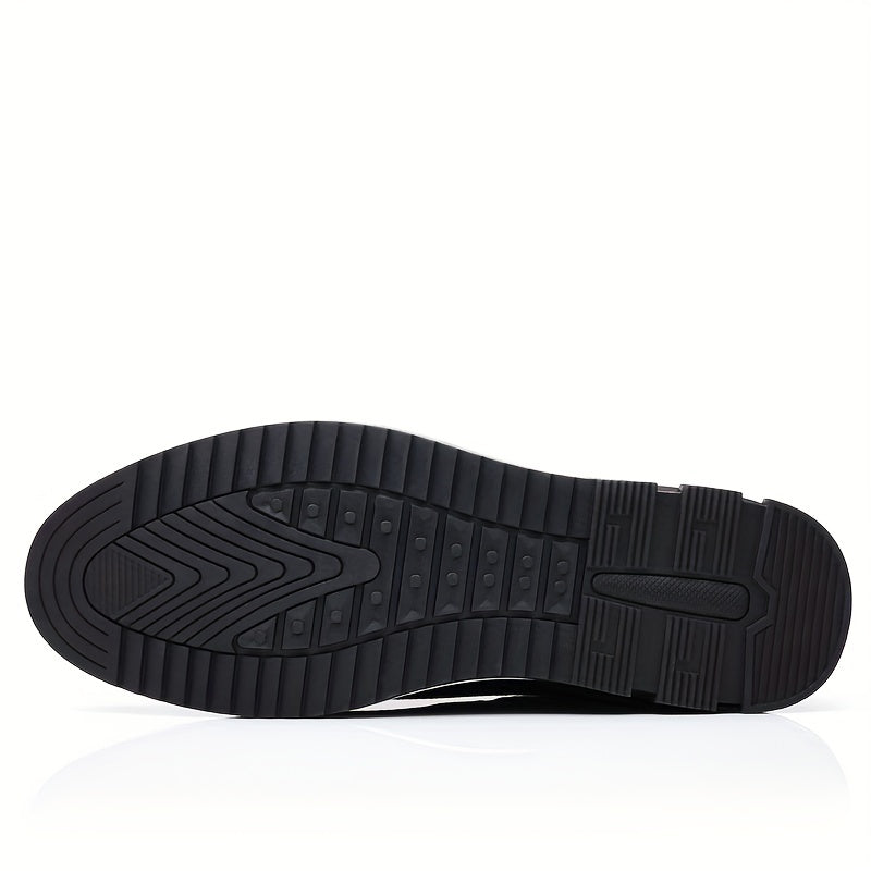 Men's Soft-Sole Casual Shoes - Lace-Up & Hook-and-Loop Closure - Wide Size Range US 6.5–15.5 - Blue, Brown & Black