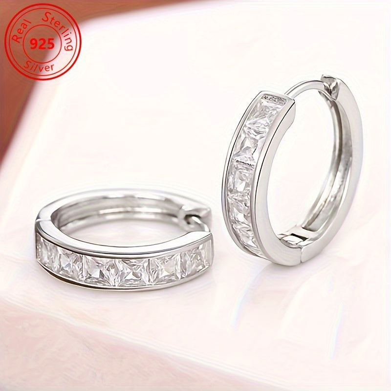 S925 Sterling Silver Zirconia Stud Earrings Set (2 Pairs) for Women – Hypoallergenic, Lightweight 3.2g, Boho Shining Earrings for Daily Wear, Dates, Parties & Valentine’s Day Gift
