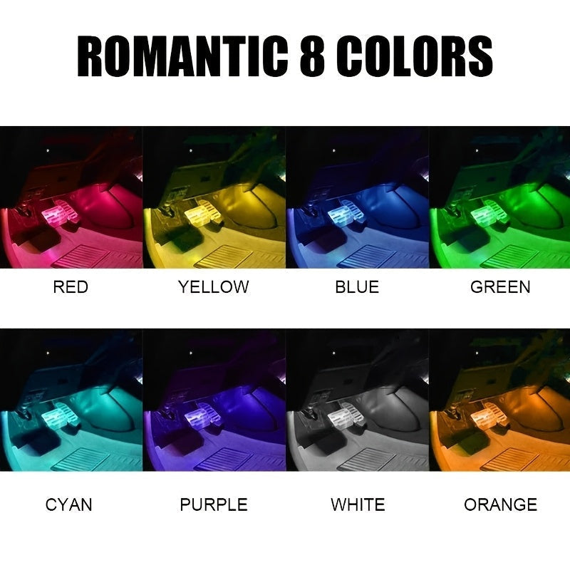 Car LED Neon Interior Light Strips USB Powered – High Brightness Automotive Ambient Lighting Kit, Footwell Neon Accent Lights, Interior Mood Lights