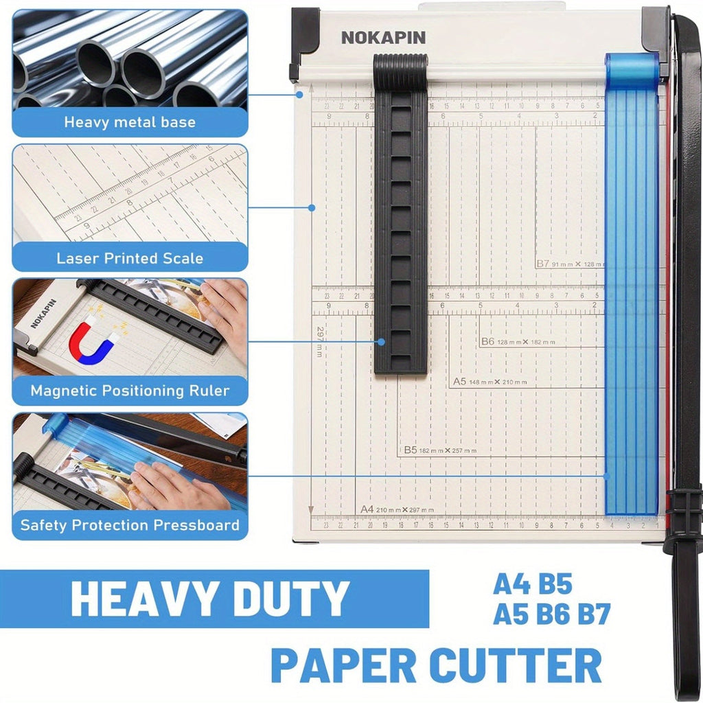 12-Inch Heavy-Duty Guillotine Paper Cutter Trimmer with Safety Guard, Corner Rounder, and Precise Grid for Photos, Cardstock, Scrapbooks, Office Documents, and Craft Cutting