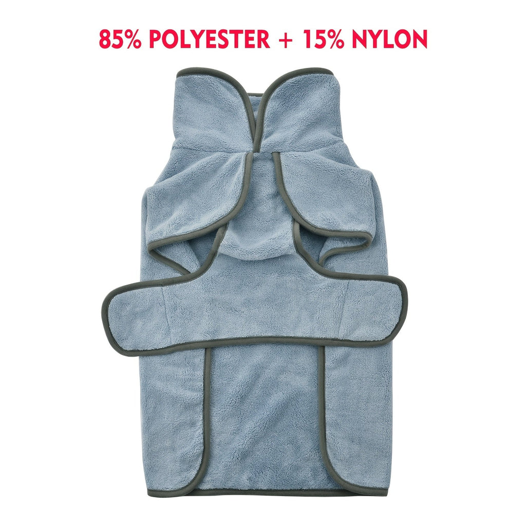 Dog Bathrobe Quick-Dry Super Absorbent Post-Bath Pet Towel Coat for Small, Medium, and Large Dogs, XS S M L XL XXL 3XL, 7 Colors: Light Blue, Rose Red, Orange, Deep Blue, Green, Khaki, Pink