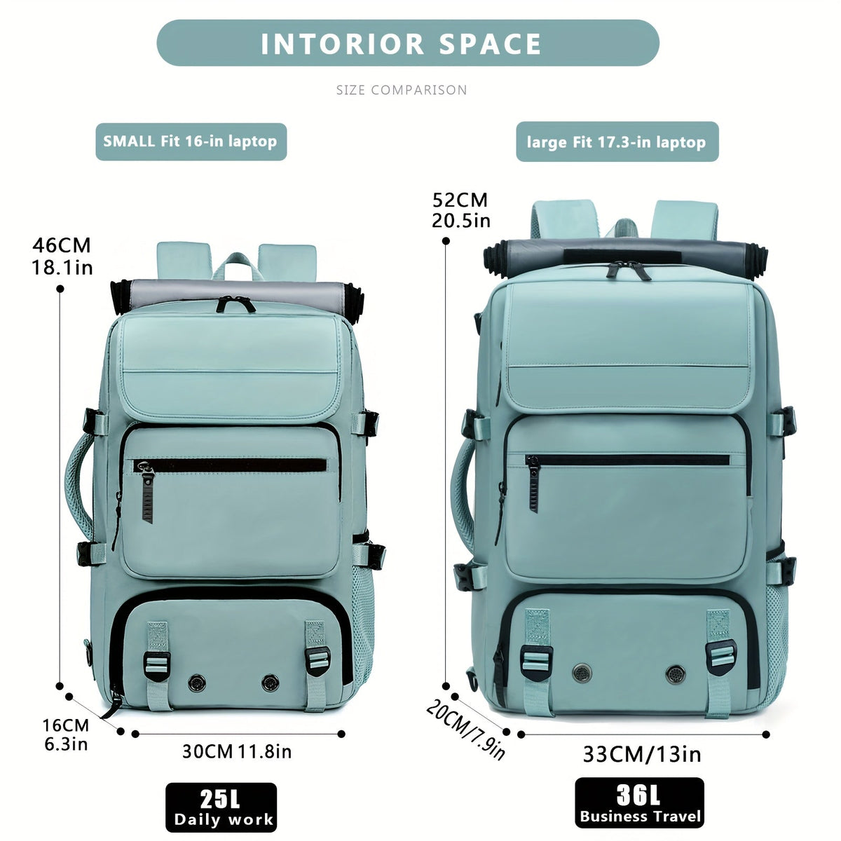 17-Inch Laptop Backpack Large Capacity – Airline Approved Travel Bag with Shoe Compartment, Multi-Pocket Business Work Backpack for Men, Durable Nylon, Hiking & Camping, Small & Large Sizes