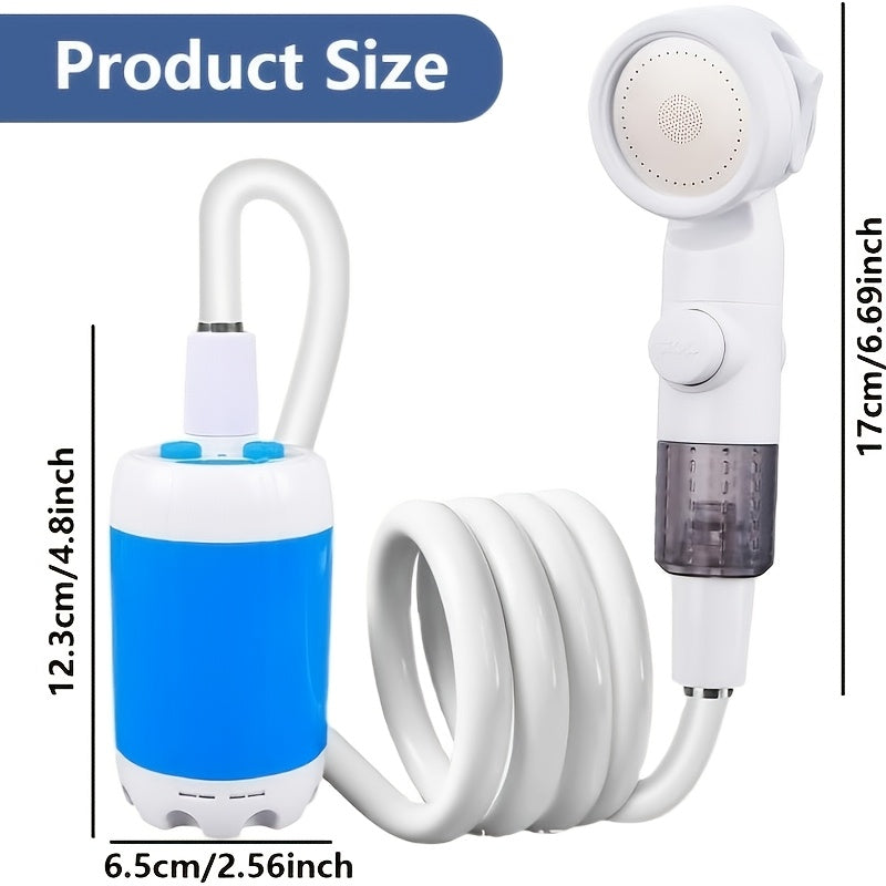 Portable Rechargeable Electric Camping Shower Pump, Outdoor Shower for Hiking, Climbing, Beach, Camping, Car & Motorcycle Wash, Pet Bathing, Garden & Crop Watering, Compact Travel Pump