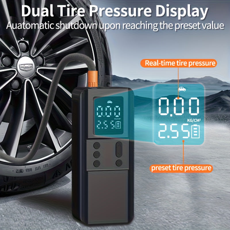 Portable Tire Inflator Air Compressor Pump for Car Tires, Bicycles, Motorcycles & Balls, Digital Pressure Gauge, Auto Shut-Off, USB & Cigarette Lighter Versions Available