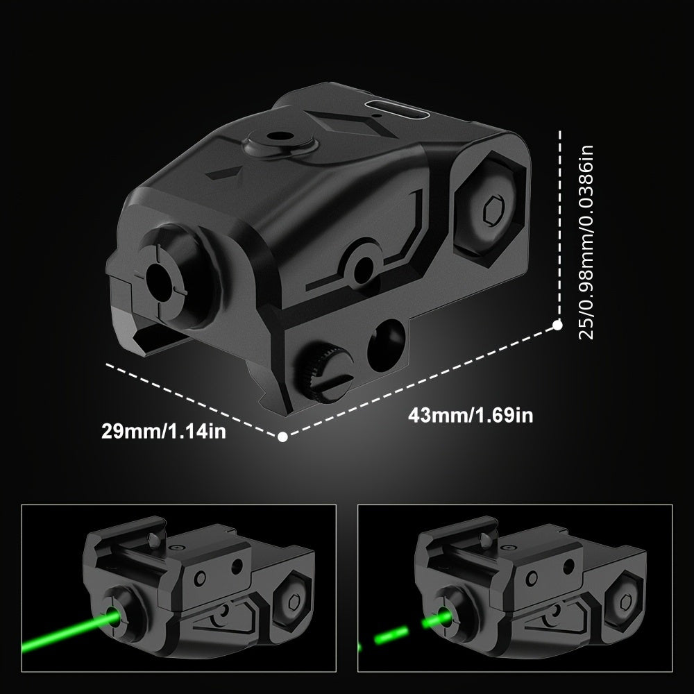 USB-C Rechargeable Laser Sight for Picatinny Rail – Green & Red Laser Dot Sight with Tactical Flashlight Combo, Vibration-Resistant, Quick Adjust, for Handguns, Rifles, Hunting, and Competition
