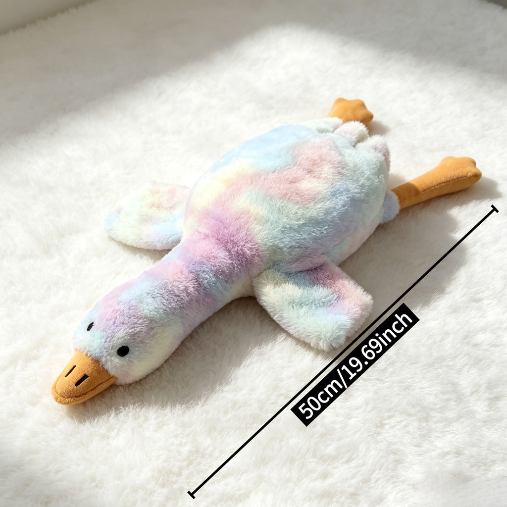 巨型扎染鸭子狗狗猫咪毛绒玩具 – 20英寸可水洗柔软陪伴玩具，带刺绣眼睛及无拉链设计，适合大中小宠物