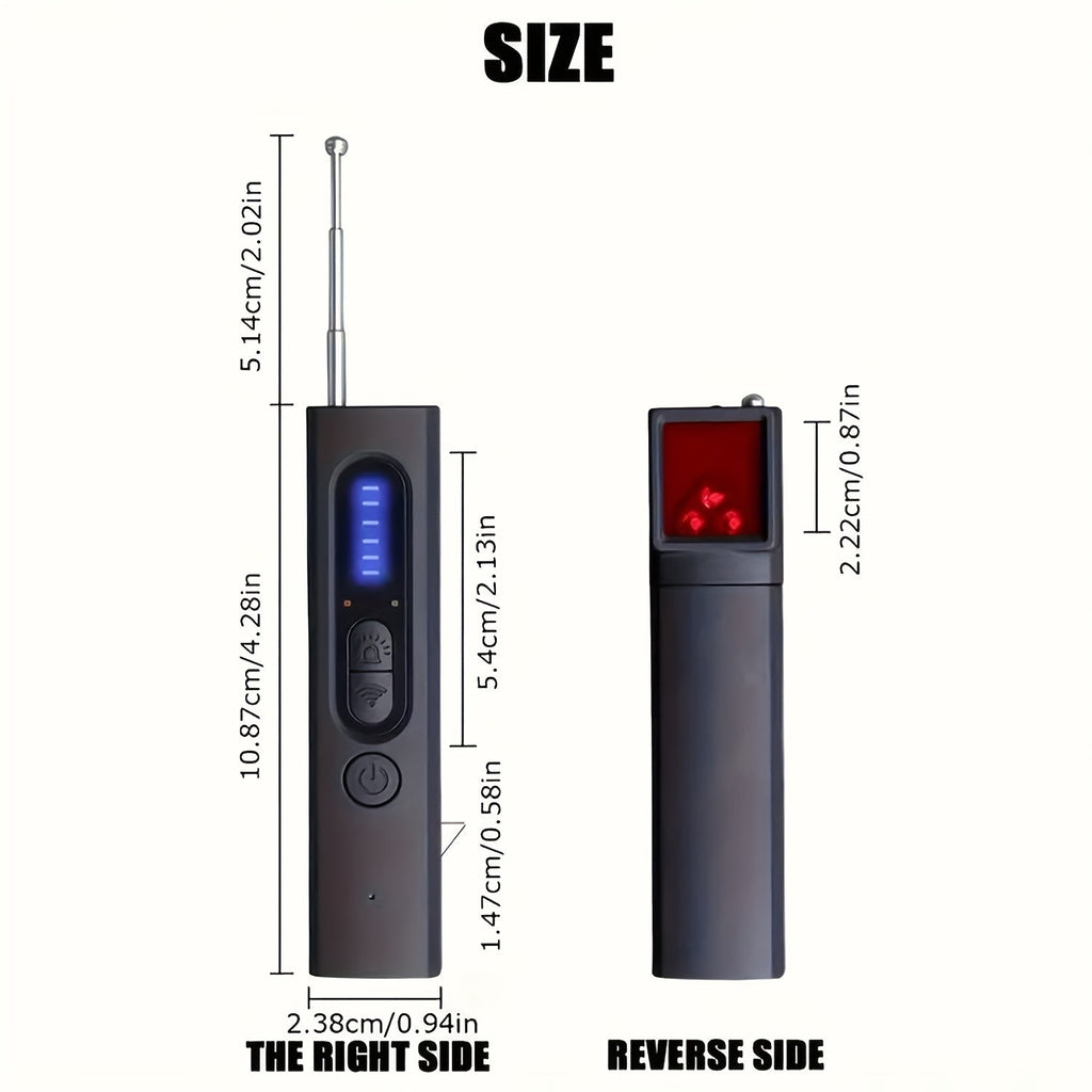 Hidden Camera Detector Anti-Spy RF Signal Scanner – Bug Detector, GPS Tracker & Listening Device Finder, Portable Rechargeable Multi-Function Security Sweeper for Travel, Hotel, Home, Office, Car